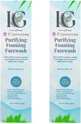 FLORENTHA IG PURIFYING FOAMING FACEWASH FOR DEEP CLEASING SKIN PACK OF 100ml x 2 Face Wash(200 ml)