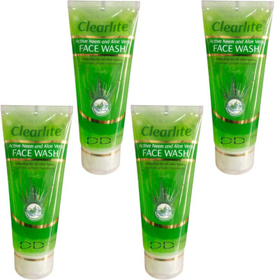 DOOMSDAY CLEARLITE NEEM & ALOEVERA FACEWASH FOR DEEP CLEANSING SOFT SKIN PACK OF 100ml x 4 Face Wash(400 ml)