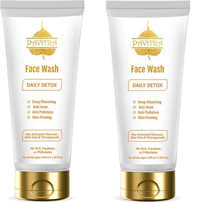 PavitraPlus Organic Activated Charcoal Acne Oil and Pollution Control  Combo (Pack of 2) Face Wash(100 ml)