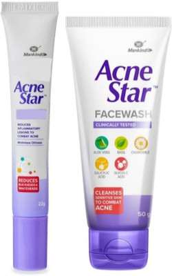 acnestar Fairness And pimples glow skin cleen facewash And Cream  pack of 2 Face Wash(70 g)