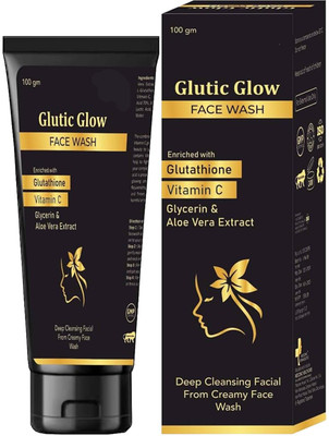 COSMORA Glutic Glow FaceWash Brightening Face Cleanser for Fair & Glowing Skin Pack of - 100gm x 1 Face Wash(100 g)
