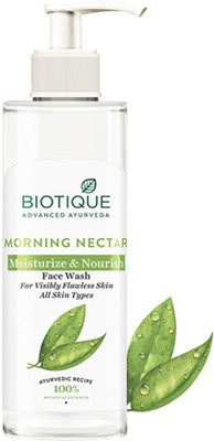 BIOTIQUE Morning Nectar Moisturize & Nourish  | Contains Wild Turmeric, Neem Leaves, & Morning Nectar | Visibly Flawless Skin | All Skin Face Wash(200 ml)