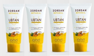 ZORDAN Botanical Ubtan Natural for Dry Skin with Turmeric & Saffron for Tan removal and Skin brightning 100 ml + 100 ml + 100 ml + 100 ml - SLS & Paraben Free  Face Wash(400 ml)