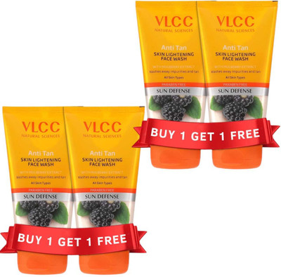 VLCC Anti Tan Skin Lightening & Tan Removes Buy 1 Get 1 Free Combo of - 2 Face Wash(600 ml)