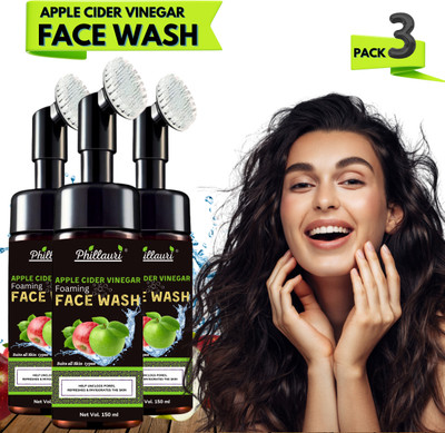 Phillauri Foaming Apple Cider with Wheatgerm with in built brush  Face Wash(450 ml)
