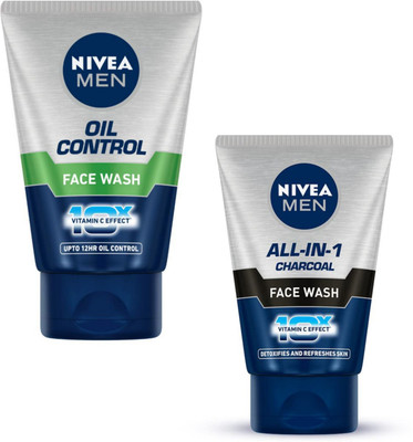 NIVEA Oil Control & All In One Fw 100ml Set of 2 Face Wash(200 ml)
