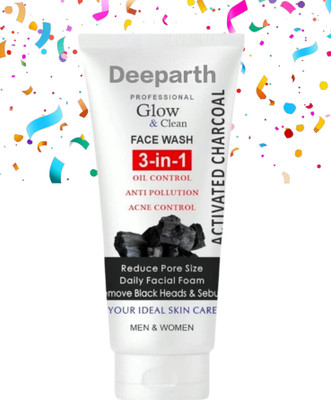 Deeparth 3 in 1 Charcoal  Oil Control -/(pack of 1) Face Wash(150 g)