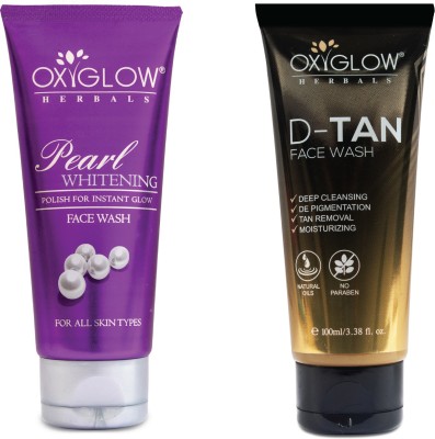 oxy glow herbals Pearl Whitening  100 gm & D-TAN  100 Gm (Combo Pack) Face Wash(200 g)