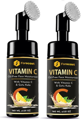 Forecast Natural Vitamin C Foaming For Pimple Prone & Oily Skin - No Parabens, Sulphate, Silicones (with Built-in Brush) Face Wash(300 ml)