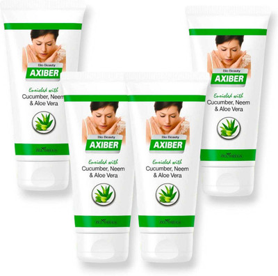 ZEE DRUGS AXIBER  with Cucumber, Neem & Aloe Vera - 60g Each (Pack of 4) Face Wash(240 g)