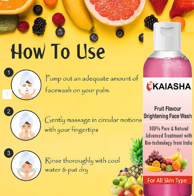KAIASHA Mix Fruit Deep Cleansing /Fash Cleanser For Skin Glow Pack of 1 Face Wash(200 ml)