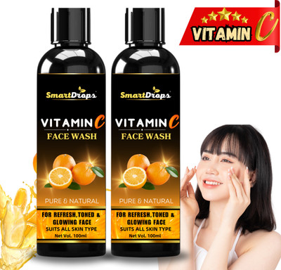 smartdrops Vitamin C  For refreshes||gentle cleansing||(pack of 2) Face Wash(200 ml)