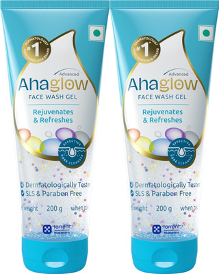 ahaglow Advanced  Gel 200g x Pack of 2 Face Wash(400 g)