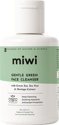 Miwi Gentle Green Face Cleanser – Purify & Refresh with Green Tea, Tea Tree & Moringa Face Wash(100 ml)
