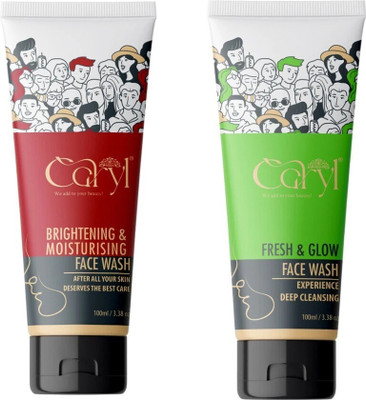 CARYL Brightening & Moisturizing and Fresh & Glow Combo pack of 2 Face Wash(100 ml)