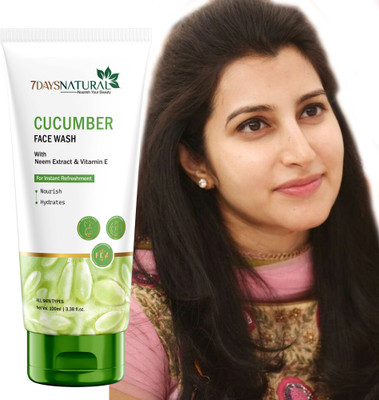7days natural Gentle Cucumber Infused  for Fresh, Nourished Skin All Day-100 ml Face Wash(100 ml)