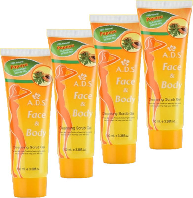 NG MART FACE & BODY PAPAYA GEL FOR SKIN CLEANSING & SMOOTH PACK OF 100ml x 4 Face Wash(400 ml)
