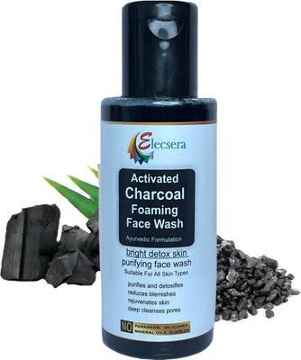 Elecsera Activated Charcoal Foaming  for Anti-Pollution & Oil Control Reduce Oil Skin and Dark Spot Face Wash(100 ml)