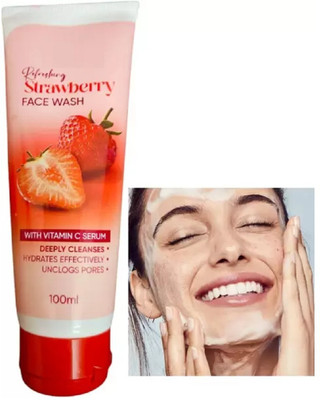 GULGLOW99 Strawberry refreshing For Men And Women, Acne & Blackheads Removal  Face Wash(100 ml)