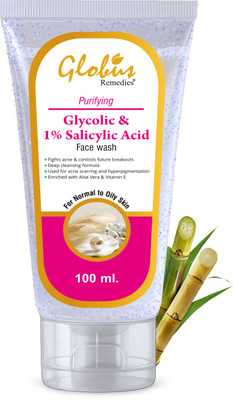 Globus Remedies Glycolic Acid and Salicylic Acid  Face Wash(100 ml)
