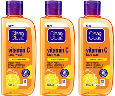 Clean & Clear Vitamin C| Reduces pimples | Enriched with Vitamin C to soothe skin Face Wash(300 ml)