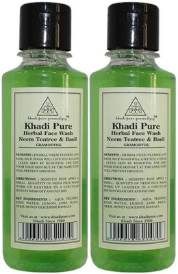 Khadi Pure Gramodyog HERBAL NEEM,TEATREE & BASIL FACE WASH Face Wash(420 ml)