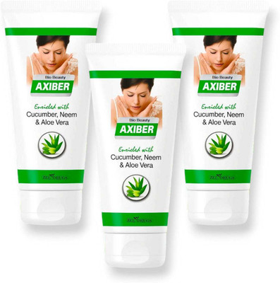 ZEE DRUGS AXIBER  with Cucumber, Neem & Aloe Vera - 60g Each (Pack of 3) Face Wash(180 g)