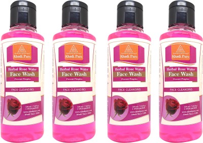 Khadi Pure Gramodyog Herbal Rose Water  (Pack Of 4) (840Ml) Face Wash(840 ml)