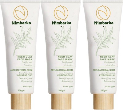 NIMBARKA Neem Clay Face Mask Purifies And Nourishes All Skin Types 100ml Pack of 3 Face Wash(300 ml)