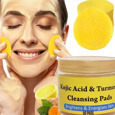 luminours Kojic Acid Cleansing Exfoliating Pads - Skin Brightening & Acne Prevention 50 Pcs Face Wash(50 g)