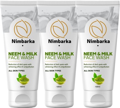 NIMBARKA Neem & Milk  For All Skin Types 100ml Pack of 3 Face Wash(300 ml)