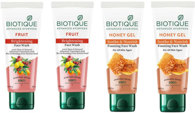 BIOTIQUE  50 ML - Fruit Qty-2 & Honey Gel Qty-2 Face Wash(200 ml)