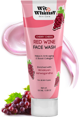 Wit and Whimsy Red Wine Face wash Helps in Anti-aging & Reduces Wrinkles | Boost Collagen Face Wash(100 ml)