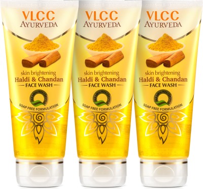 VLCC Ayurveda Skin Brightening Haldi & Chandan  - 100 ml (Pack of 3) Face Wash(300 ml)