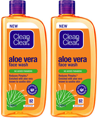 Clean & Clear Aloe Vera| Reduces pimples | Enriched with Aloe Vera to soothe skin Face Wash(480 ml)