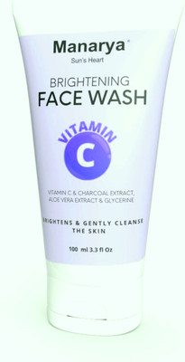 Manarya Sun's Heart Vitamin C Natural for Dry Skin with Charcoal & Vitamin B5 for Skin brightning For Kids & Adult Face Wash(100 ml)