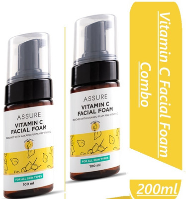 ASSURE Viatmin C Facial Foam Enriched With Kakadu Plum & Vitamin C Combo Pack Face Wash(200 ml)