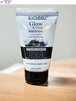 RJ GUDDU Glow & Clean Charcoal | Deep Cleansing & Moisture Balance Formula Face Wash(100 g)