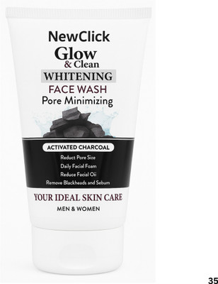 NewClick GlowNGlow Skin Brightening Charcoal Foam – Gentle on Skin Face Wash(100 ml)