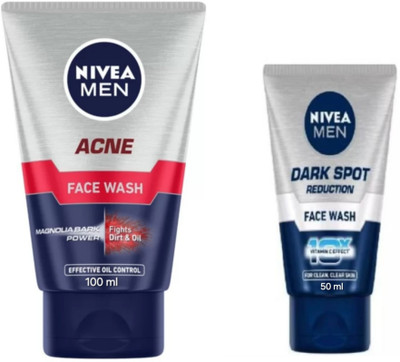 NIVEA Acne-100ml & Dark Spot Reduction - 50ml (Pack of 2) Face Wash(150 ml)