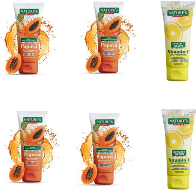 Nature's Essence  50 ML - Papaya Qty-4 & Vitamin C Qty-2 Face Wash(300 ml)