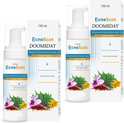 DOOMSDAY ECNESCOT ADVANCED FOMAING FACEWASH WITH NEEM &HALDI FOR SOFT & SMOOTH SKIN(150ML X 2) PACK OF 2 Face Wash(300 ml)