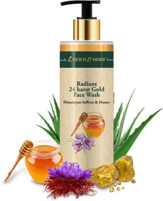 DERM & HERB 24 K Gold Face wash with Saffron and Honey Face Wash(100 ml)