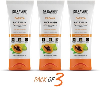 DR.RASHEL PAPAYA FACE WASH DEEP SKIN CLEANSING WITH FRUIT INFUSED PARABEAN FREE (PACK OF 3 Face Wash(300 ml)