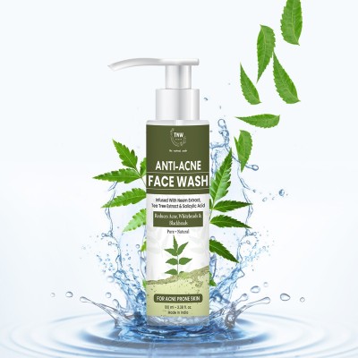 TNW - The Natural Wash Anti-Acne  Infused With Neem Extract, Tea Tree Extract & Salicylic Acid - Reduces Acne, Whiteheads & Blackheads | Pure Natural| For Acne Prone Skin | (100ml) Face Wash(100 ml)