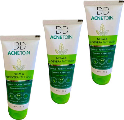 DOOMSDAY ACNETION NEEM & ALOEVERA FACEWASH FOR DEEP CLEANSE REFRESHING SKIN PACK OF 70g x 3 Face Wash(210 g)