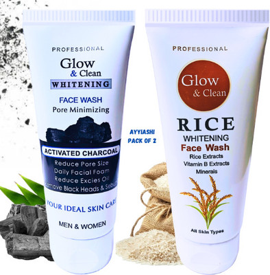 AYYIASHI Korean Rice  & Charcoal Glow And Clean Whitening  Pack Face Wash(200 ml)
