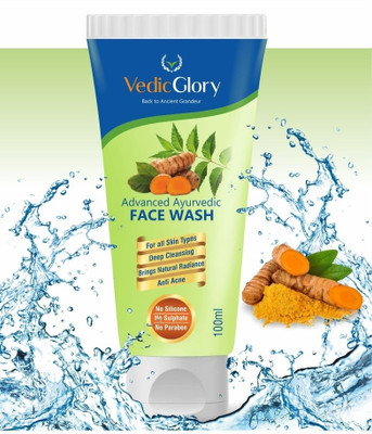 vedicglory Neem, Ashwagandha, Turmeric . No Sulphate, No Paraben. Face Wash(100 ml)