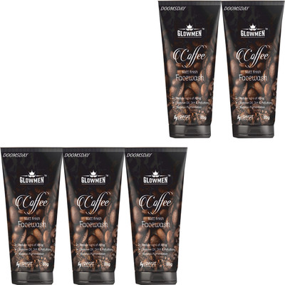DOOMSDAY GLOWMEN COFFEE MATT FINISH FACEWASH FOR REMOVE DARK SPOTS PACK OF - 5 Face Wash(300 g)