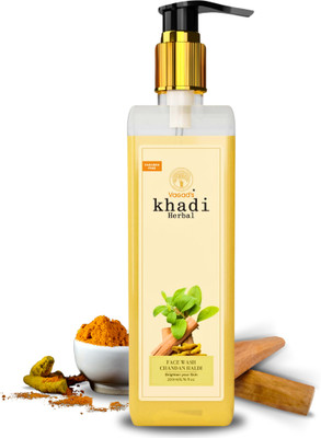 vagad's khadi Herbal Chandan Haldi FaceWash I Brightens the skin I Paraben Free I Silicon free Face Wash(200 ml)